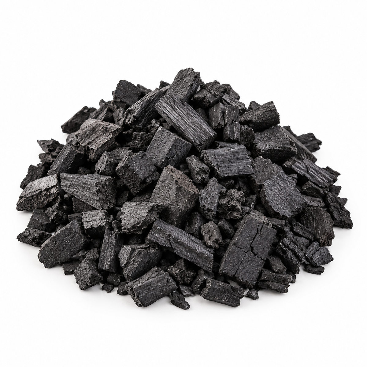 Morceaux de charbon de bois barbecue  2,5 kg, granulométrie 20 à 80 mm, pour grillades et barbecue.