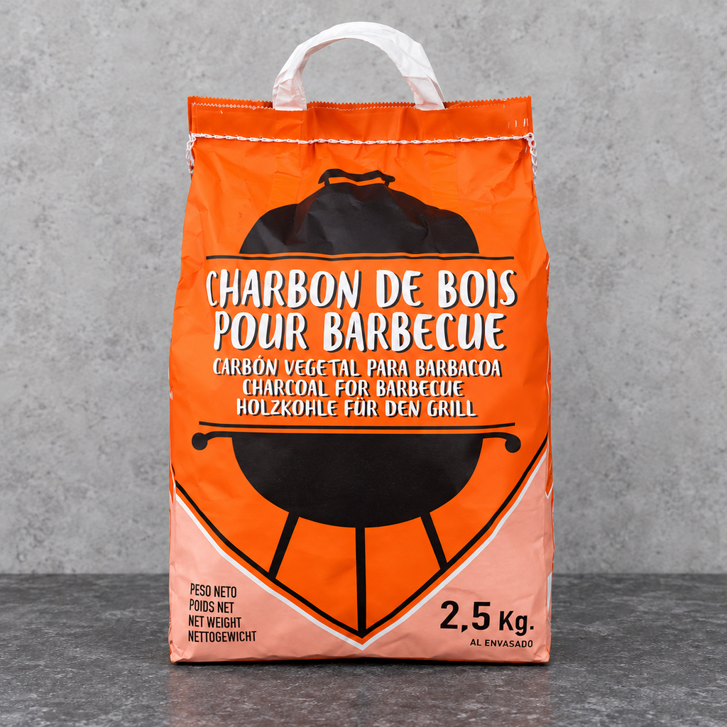 Sacs de charbon de bois pour barbecue 2,5 kg boucherie, épicerie
