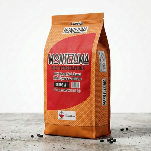 Sac Montezuma 7,7 kg charbon de bois naturel haute température pour barbecue, grillades et churrasco