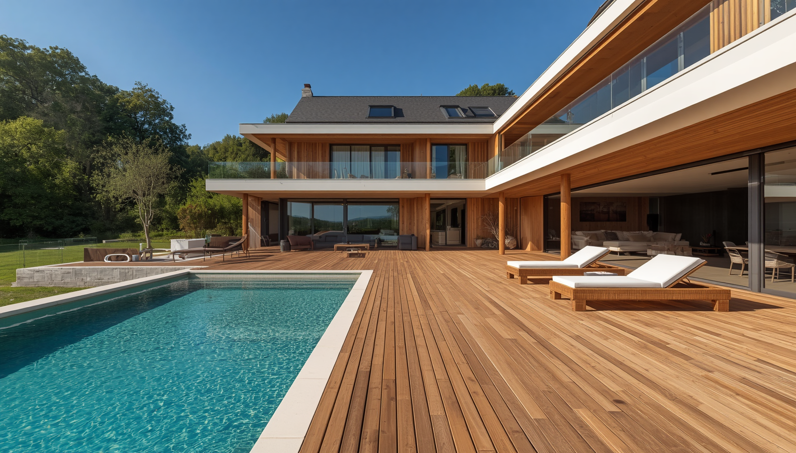 Lames de terrasse en bois exotique et eucalyptus pour professionnels du bâtiment et de l'aménagement extérieur